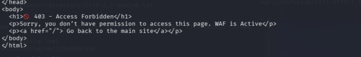 curl admin.php returning WAF block